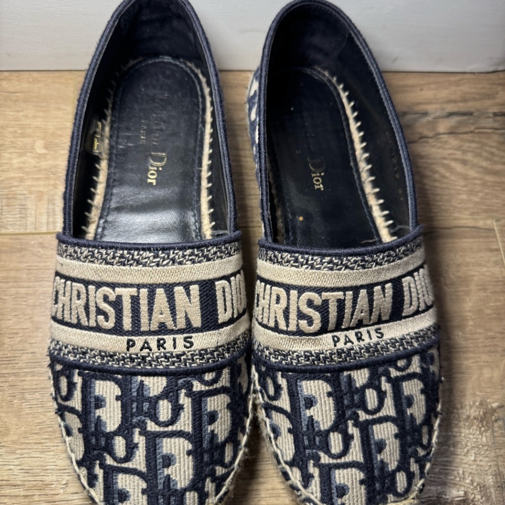 Christian Dior Espadrilles Blue Oblique Canvas Women’s Size 37 | Luxury Designer - Picture 4 of 7